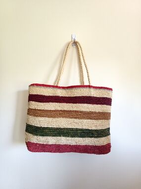 Natral Raffia Tote Handwoven Straw Bag Summer Beach Shoulder Bag